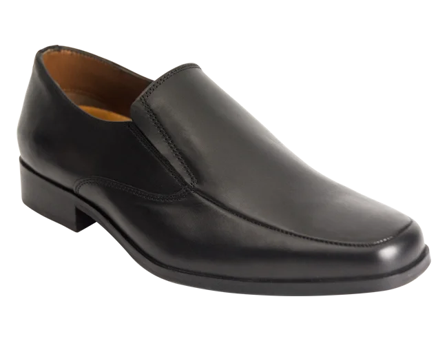 Wizfort Men's Premium Leather Sole Moc Toe Loafer - Black